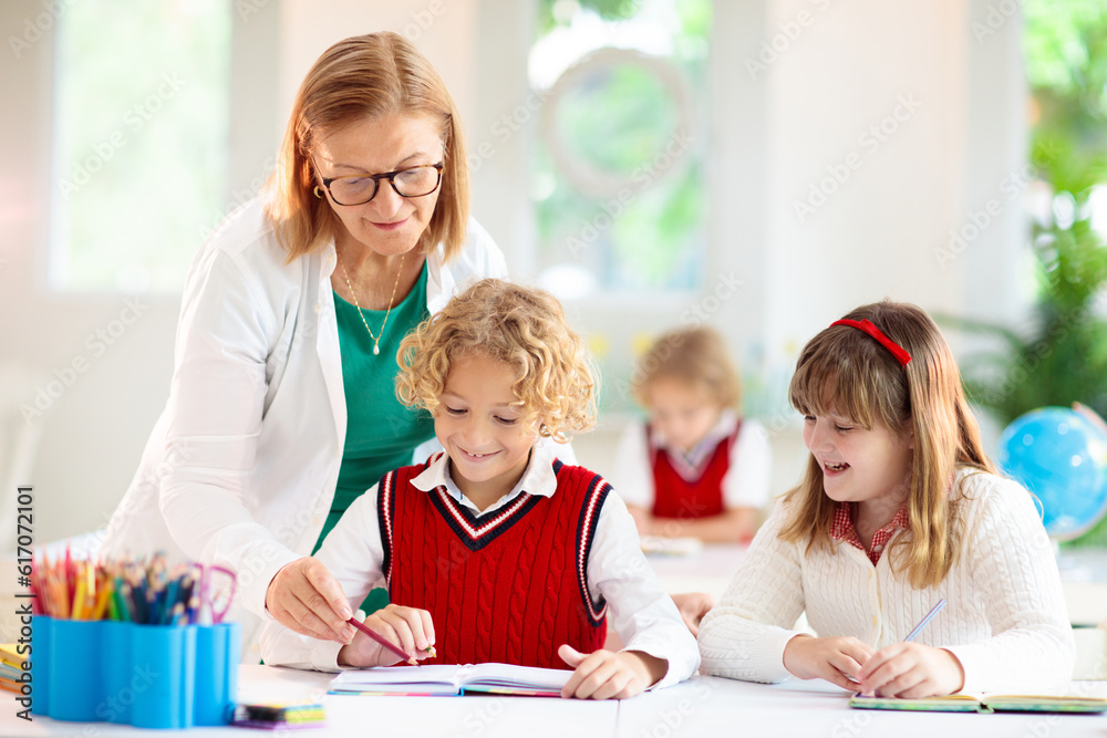 Kids in school. Children in class. Kids in school. Children in class.