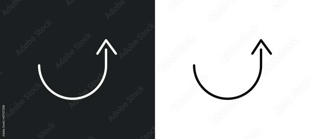 semicircular up arrow line icon in white and black colors. semicircular up arrow flat vector icon from semicircular up arrow collection for web, mobile apps and ui. semicircular up arrow line icon in white and black colors. semicircular up arrow flat vector icon from semicircular up arrow collection for web, mobile apps and ui.
