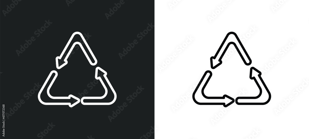 recycle line icon in white and black colors. recycle flat vector icon from recycle collection for web, mobile apps and ui. recycle line icon in white and black colors. recycle flat vector icon from recycle collection for web, mobile apps and ui.