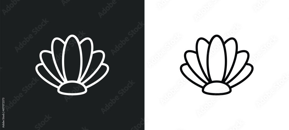 shell line icon in white and black colors. shell flat vector icon from shell collection for web, mobile apps and ui. shell line icon in white and black colors. shell flat vector icon from shell collection for web, mobile apps and ui.