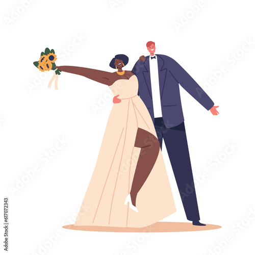 Bride And Groom Characters Gleaming With Anticipation And Excitement, Sharing Unbreakable Bond And Deep Love