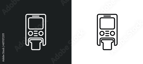 monorail line icon in white and black colors. monorail flat vector icon from monorail collection for web, mobile apps and ui.