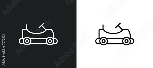 go kart line icon in white and black colors. go kart flat vector icon from go kart collection for web, mobile apps and ui.
