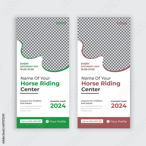 Horseback riding lesson Dl flyer template or Horse Farm Rack Card/dl flyer, poster, leaflet Template Horse riding lessons Rack Card/dl flyer/poster/leaflet Template