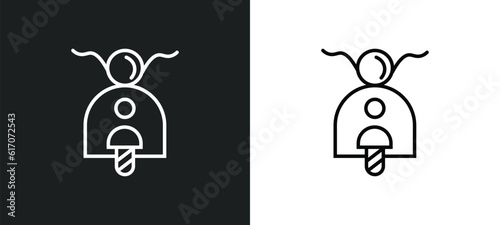 scooter bike line icon in white and black colors. scooter bike flat vector icon from scooter bike collection for web, mobile apps and ui.