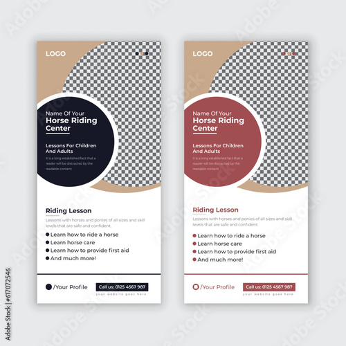 Horseback riding lesson Dl flyer template or Horse Farm Rack Card/dl flyer, poster, leaflet Template Horse riding lessons Rack Card/dl flyer/poster/leaflet Template