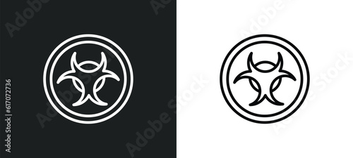 biological hazard line icon in white and black colors. biological hazard flat vector icon from biological hazard collection for web, mobile apps and ui.