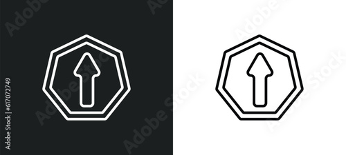 ahead only line icon in white and black colors. ahead only flat vector icon from ahead only collection for web, mobile apps and ui.