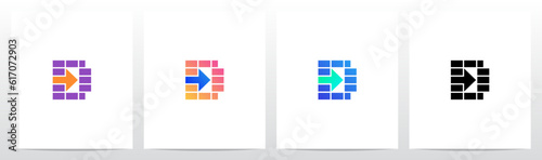 Rectangles And Arrow Letter Logo Design D