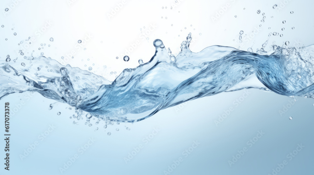 A blue water wave with bubbles on a blue background A blue water wave with bubbles on a blue background