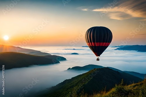 hot air balloon in the sky by AI generating © Muzammil