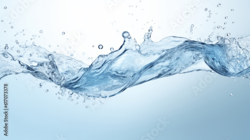 A blue water wave with bubbles on a blue background