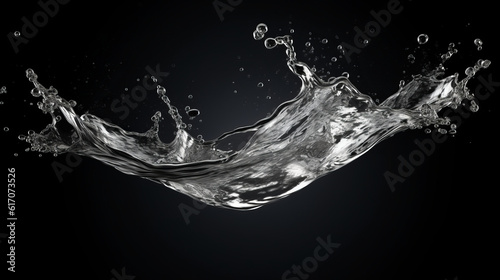 A water splash on a black background