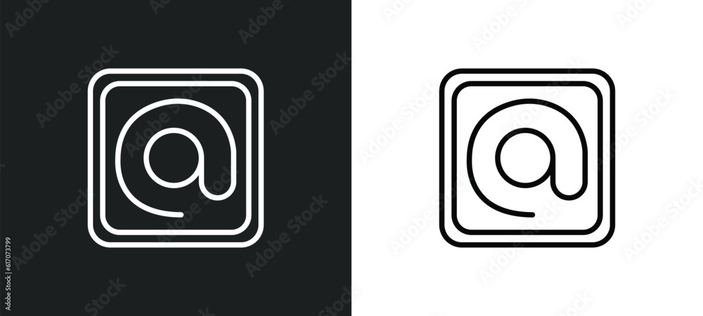 mentions line icon in white and black colors. mentions flat vector icon from mentions collection for web, mobile apps and ui. mentions line icon in white and black colors. mentions flat vector icon from mentions collection for web, mobile apps and ui.
