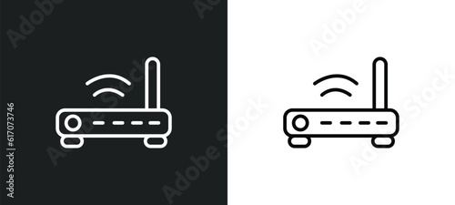routers line icon in white and black colors. routers flat vector icon from routers collection for web, mobile apps and ui.