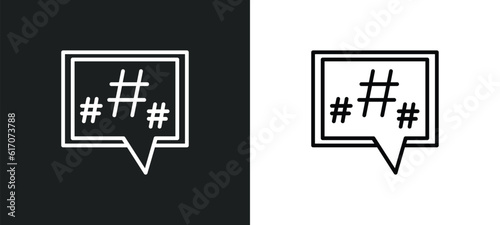 microblogging line icon in white and black colors. microblogging flat vector icon from microblogging collection for web, mobile apps and ui.