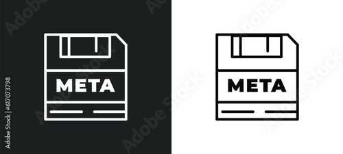 meta elements line icon in white and black colors. meta elements flat vector icon from meta elements collection for web, mobile apps and ui.