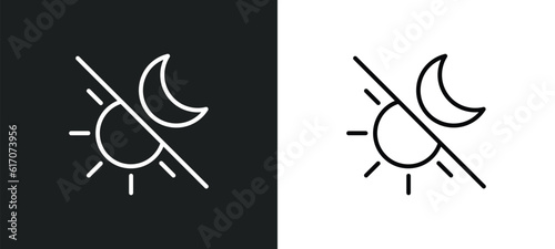 solstice line icon in white and black colors. solstice flat vector icon from solstice collection for web, mobile apps and ui.