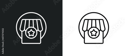 franchise line icon in white and black colors. franchise flat vector icon from franchise collection for web, mobile apps and ui.