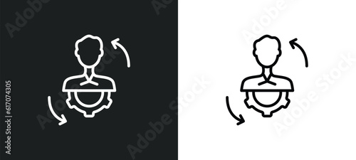 adaptation line icon in white and black colors. adaptation flat vector icon from adaptation collection for web, mobile apps and ui.