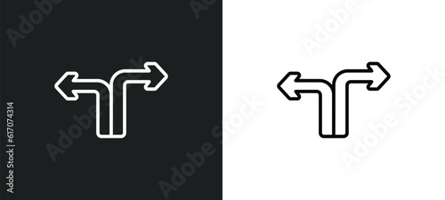 decision line icon in white and black colors. decision flat vector icon from decision collection for web, mobile apps and ui.