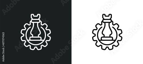 strategy management line icon in white and black colors. strategy management flat vector icon from strategy management collection for web, mobile apps and ui.