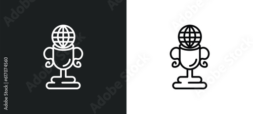 world cup line icon in white and black colors. world cup flat vector icon from world cup collection for web, mobile apps and ui.