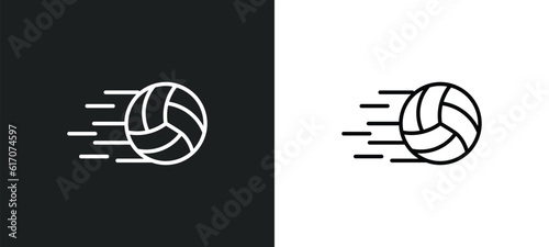 volleyball ball line icon in white and black colors. volleyball ball flat vector icon from volleyball ball collection for web, mobile apps and ui.