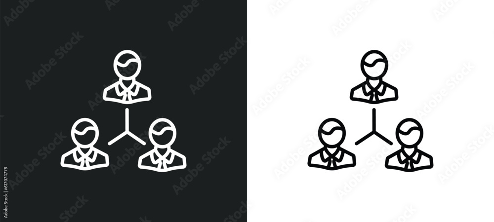 coordinating people line icon in white and black colors. coordinating people flat vector icon from coordinating people collection for web, mobile apps and ui. coordinating people line icon in white and black colors. coordinating people flat vector icon from coordinating people collection for web, mobile apps and ui.