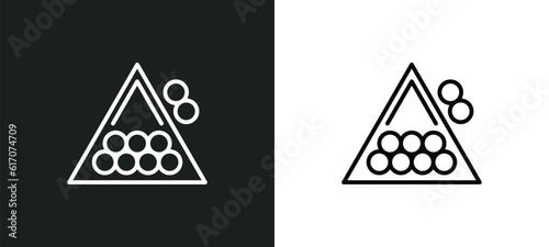 snooker line icon in white and black colors. snooker flat vector icon from snooker collection for web, mobile apps and ui.