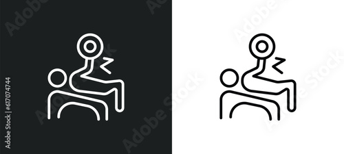 powerlifting line icon in white and black colors. powerlifting flat vector icon from powerlifting collection for web, mobile apps and ui.