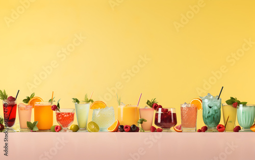 colorful Cocktails with soft background