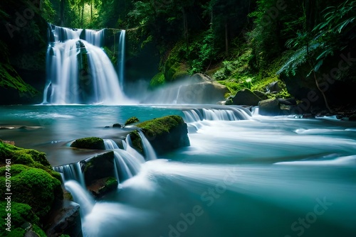 waterfall in plitvice national park generated by AI