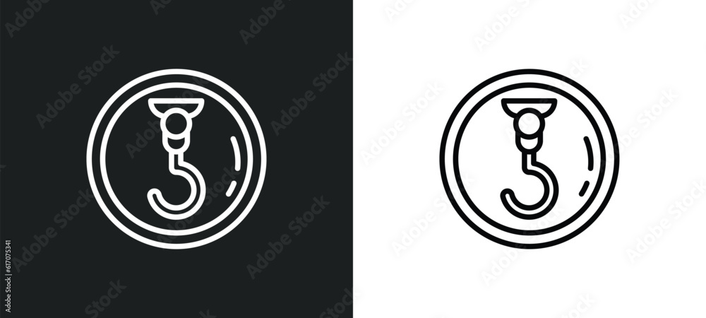 hoist line icon in white and black colors. hoist flat vector icon from hoist collection for web, mobile apps and ui. hoist line icon in white and black colors. hoist flat vector icon from hoist collection for web, mobile apps and ui.