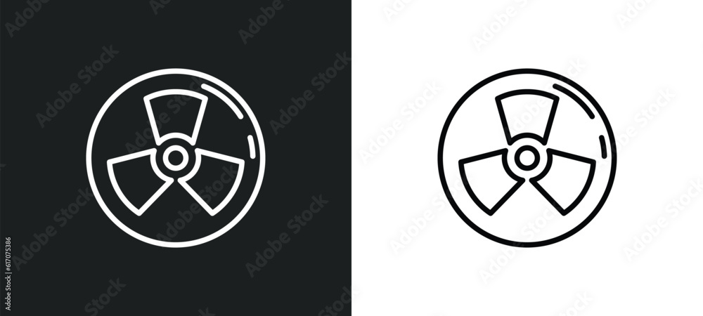 nuclear line icon in white and black colors. nuclear flat vector icon from nuclear collection for web, mobile apps and ui. nuclear line icon in white and black colors. nuclear flat vector icon from nuclear collection for web, mobile apps and ui.