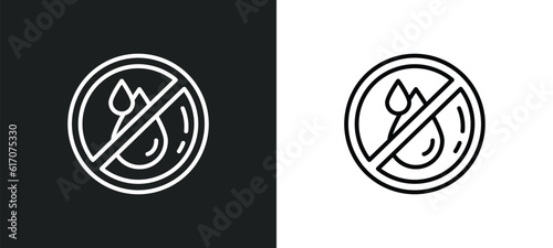 no water line icon in white and black colors. no water flat vector icon from no water collection for web, mobile apps and ui.