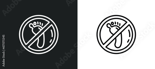 no step line icon in white and black colors. no step flat vector icon from no step collection for web, mobile apps and ui.