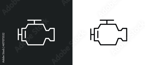 malfunction indicador line icon in white and black colors. malfunction indicador flat vector icon from malfunction indicador collection for web, mobile apps and ui.