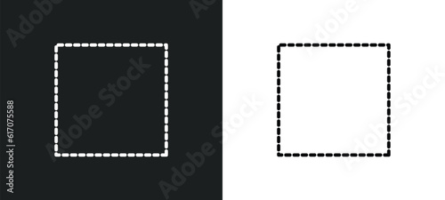 dot square line icon in white and black colors. dot square flat vector icon from dot square collection for web, mobile apps and ui.