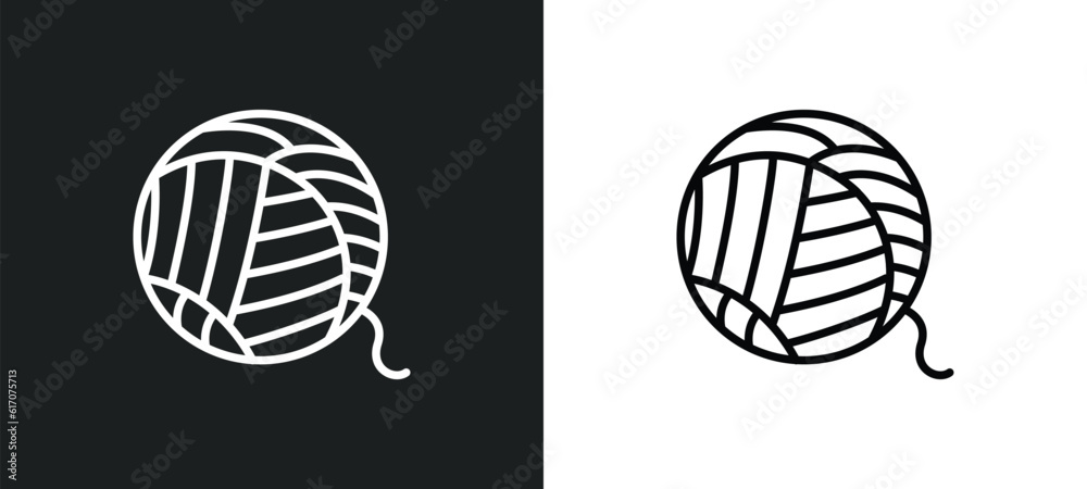 yarn line icon in white and black colors. yarn flat vector icon from yarn collection for web, mobile apps and ui.