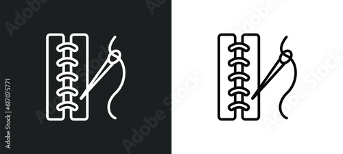 seam line icon in white and black colors. seam flat vector icon from seam collection for web, mobile apps and ui.