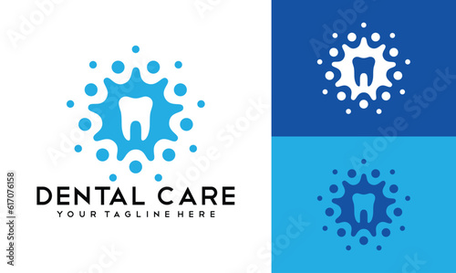 Dental clinic logo design vector template. Dentist logotype icon illustration concept.