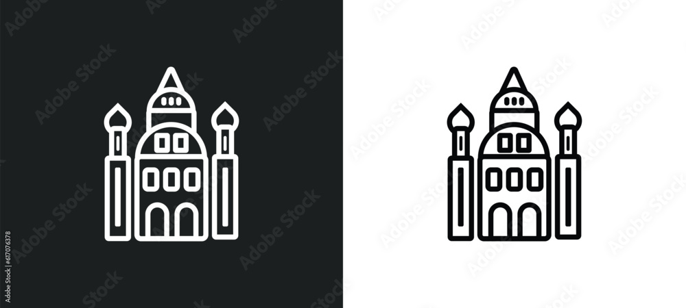 jewish line icon in white and black colors. jewish flat vector icon from jewish collection for web, mobile apps and ui.