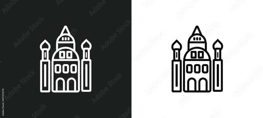 Fototapeta premium jewish line icon in white and black colors. jewish flat vector icon from jewish collection for web, mobile apps and ui.