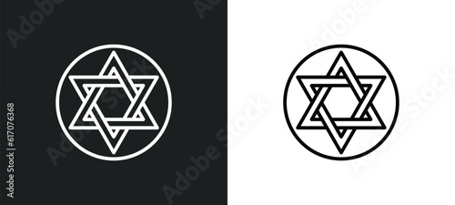 judaism line icon in white and black colors. judaism flat vector icon from judaism collection for web, mobile apps and ui.