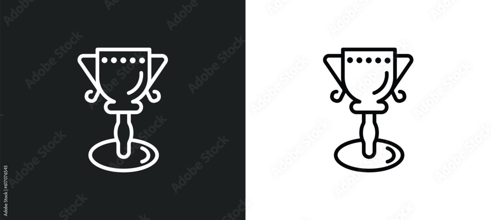 goblet line icon in white and black colors. goblet flat vector icon from goblet collection for web, mobile apps and ui. goblet line icon in white and black colors. goblet flat vector icon from goblet collection for web, mobile apps and ui.