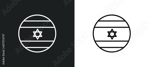 israel flag line icon in white and black colors. israel flag flat vector icon from israel flag collection for web, mobile apps and ui.