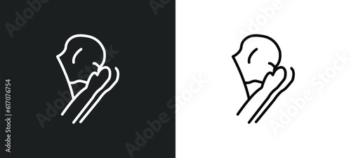 salah line icon in white and black colors. salah flat vector icon from salah collection for web, mobile apps and ui.