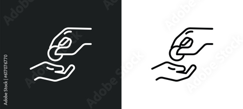 sadaqah line icon in white and black colors. sadaqah flat vector icon from sadaqah collection for web, mobile apps and ui.