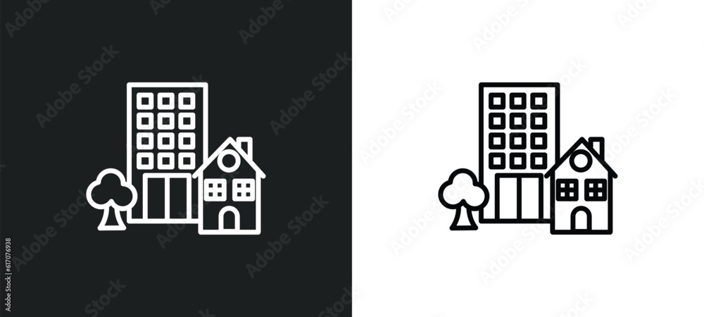 property line icon in white and black colors. property flat vector icon from property collection for web, mobile apps and ui.